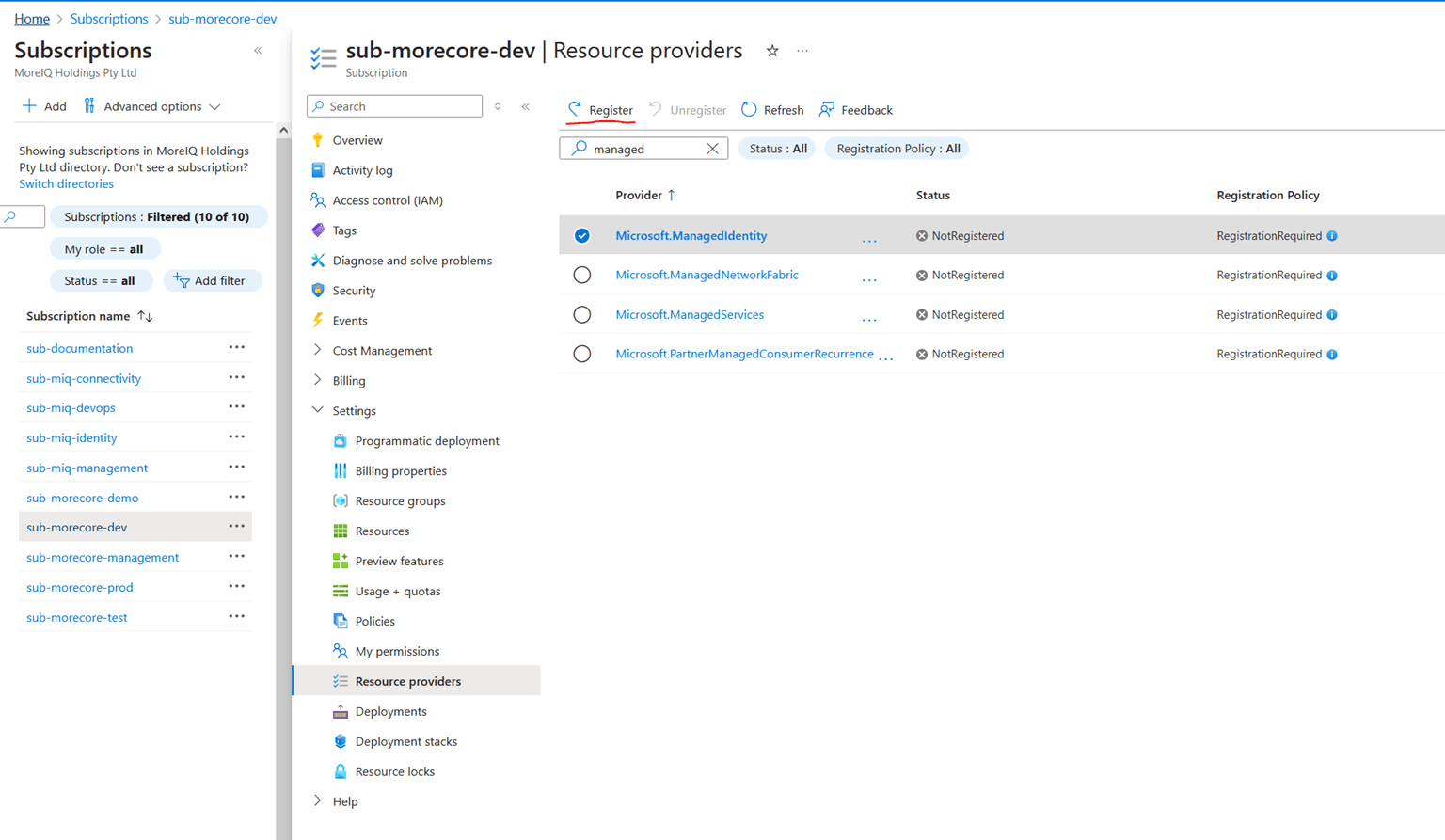 Managed Identity Provider