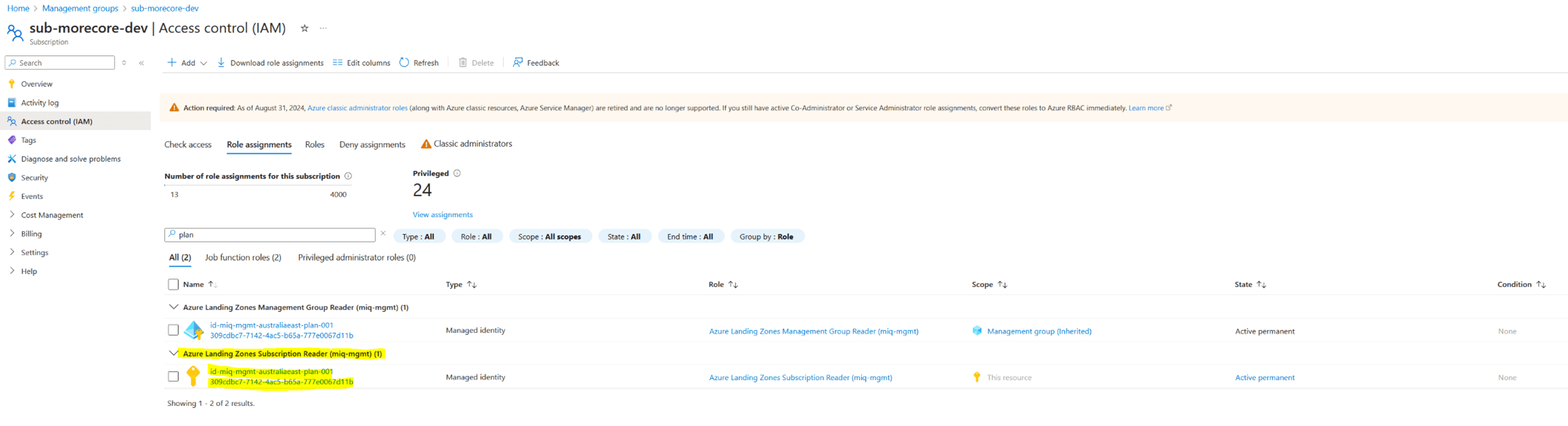Subscription Role Assignments