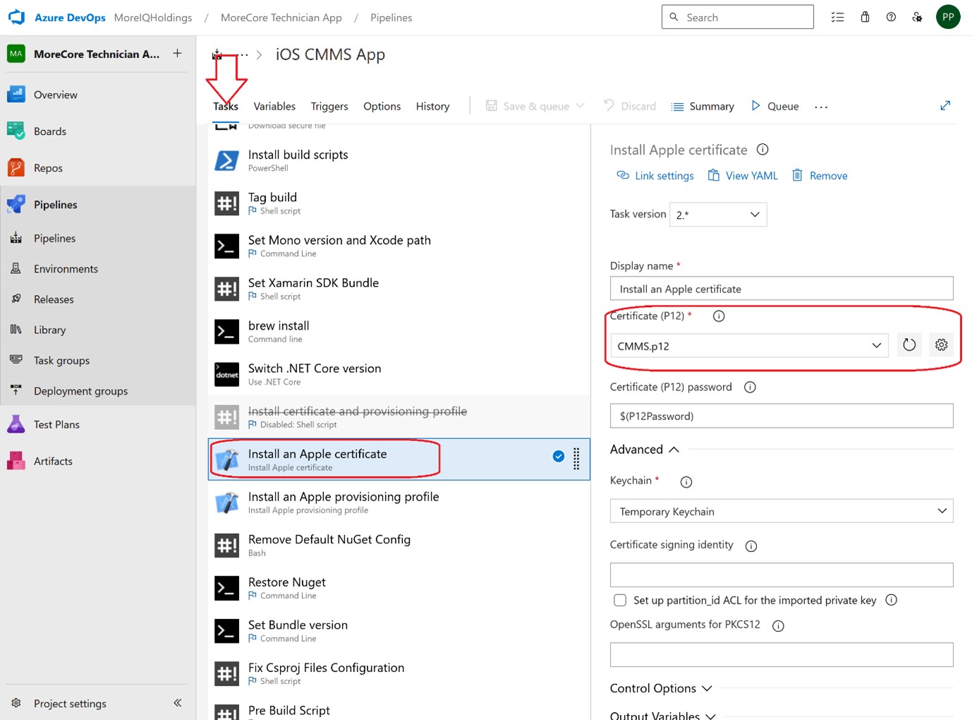 Install an Apple Certificate