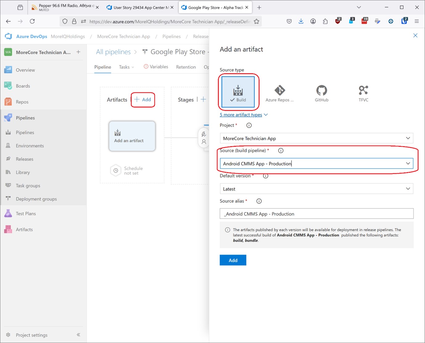 Select Cloned Pipeline
